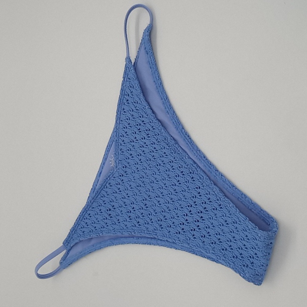 Hollister High-Leg Cheekiest Crochet Bikini Bottom Blue L